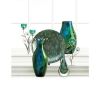 Accent Plus Peacock Art Glass Teardrop Sculpture