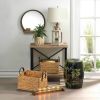 Accent Plus Round Wood Mirror with Shelf