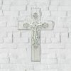 Accent Plus Ornate Rustic Whitewashed Wall Cross