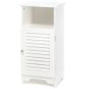 Accent Plus White Slatted Cabinet with Shelf