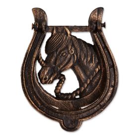 Accent Plus Cast Iron Door Knocker - Horse and Horseshoe