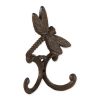 Accent Plus Cast Iron Dragonfly Wall Hooks - Set of 2