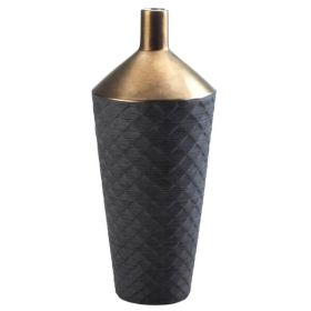 Nikki Chu Black and Gold Porcelain Decorative Vase