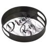 Nikki Chu Dream Big Round Mirrored Metal Tray - 12 inches