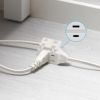 Cmple 505-N 3-Outlet Household Indoor Extension Power Cord - 2 Prong with Protection Outlet Cover - 6 Feet, White