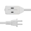 Cmple 505-N 3-Outlet Household Indoor Extension Power Cord - 2 Prong with Protection Outlet Cover - 6 Feet, White