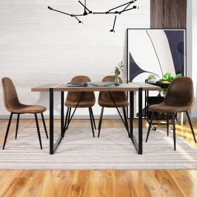 55.1"W x 31.5"D x 29.9"H Industrial Rectangular Dining Table; Walnut & Black