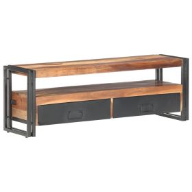 vidaXL TV Cabinet 47.2"x11.8"x15.7" Solid Wood with Sheesham Finish