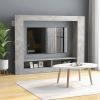 vidaXL TV Cabinet Concrete Gray 59.8"x8.7"x44.5" Engineered Wood