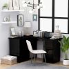 vidaXL Corner Desk High Gloss Black 57.1"x39.4"x29.9" Engineered Wood