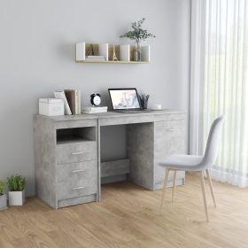 vidaXL Desk Concrete Gray 55.1"x19.7"x29.9" Engineered Wood