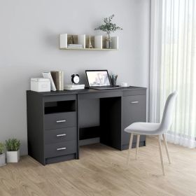 vidaXL Desk Gray 55.1"x19.7"x29.9" Engineered Wood