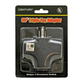 90 Degree Triple Adapter Outlet Converter - Century