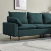 L-Shaped linen sectional sofa with left chaise,Emerald