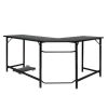 L Shape Computer Desk Corner PC Latop Desk Study Office Workstation Black