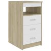 vidaXL Desk White and Sonoma Oak 55.1"x19.7"x29.9" Engineered Wood