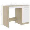 vidaXL Desk White and Sonoma Oak 55.1"x19.7"x29.9" Engineered Wood