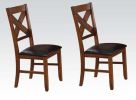 Apollo Side Chair (Set-2) in Espresso PU & Walnut 70003