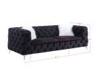 Phifina Sofa w/2 Pillows; Black Velvet 55920