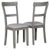 5 Piece Dining Table Set Industrial Wooden Kitchen Table and 4 Chairs for Dining Room (Grey)