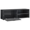 vidaXL TV Cabinet High Gloss Gray 47.2"x13.4"x14.6" Engineered Wood