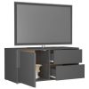 vidaXL TV Cabinet High Gloss Gray 31.5"x13.4"x14.2" Engineered Wood