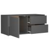 vidaXL TV Cabinet High Gloss Gray 31.5"x13.4"x14.2" Engineered Wood