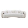 102'' 5-Seater Boucle Sofa Modern Sectional Half Moon Leisure Couch Curved Sofa Teddy Fleece Velet Beige