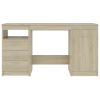 vidaXL Desk Sonoma Oak 55.1"x19.7"x29.9" Engineered Wood