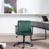 Mid-Back Desk Chair; Velvet Executive Swivel Office Chair with black Frame ; Swivel Arm Chair For Home Office(Green)