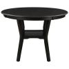 5-Piece Kitchen Dining Table Set Round Table with Bottom Shelf, 4 Upholstered Chairs for Dining Room(Espresso)