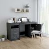 vidaXL Desk Gray 55.1"x19.7"x29.9" Engineered Wood