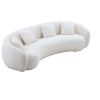 102'' 5-Seater Boucle Sofa Modern Sectional Half Moon Leisure Couch Curved Sofa Teddy Fleece Velet Beige