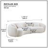 102'' 5-Seater Boucle Sofa Modern Sectional Half Moon Leisure Couch Curved Sofa Teddy Fleece Velet Beige