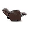 Timo Top Grain Leather Power Recliner | Glider Recliner Chair | Adjustable Headrest | Cross Stitching