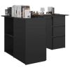 vidaXL Corner Desk High Gloss Black 57.1"x39.4"x29.9" Engineered Wood