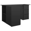 vidaXL Corner Desk High Gloss Black 57.1"x39.4"x29.9" Engineered Wood