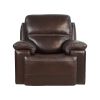 Timo Top Grain Leather Power Recliner | Glider Recliner Chair | Adjustable Headrest | Cross Stitching