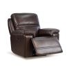 Timo Top Grain Leather Power Recliner | Glider Recliner Chair | Adjustable Headrest | Cross Stitching