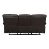 Dark Brown Double Reclining 1pc Sofa with Center Drop-Down Cup Holder Comfortable Plush Seating Solid Wood Plywood Furniture