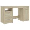 vidaXL Desk Sonoma Oak 55.1"x19.7"x29.9" Engineered Wood