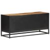 vidaXL TV Cabinet 35.4"x11.8"x15.7" Rough Mango Wood and Natural Cane