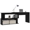 vidaXL Corner Desk Black 78.7"x19.7"x29.9" Engineered Wood