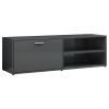 vidaXL TV Cabinet High Gloss Gray 47.2"x13.4"x14.6" Engineered Wood