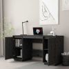 vidaXL Desk Black 55.1"x19.7"x29.5" Solid Wood Pine