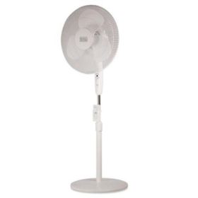 BD 16" Stand Fan w/ remote Wht