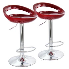 Elama 2 Piece Retro Adjustable Bar Stool in Cherry with Chrome Base