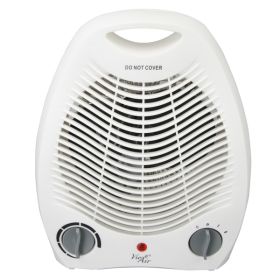 Vie Air 1500W Portable 2 Settings White Office Fan Heater with Adjustable Thermostat