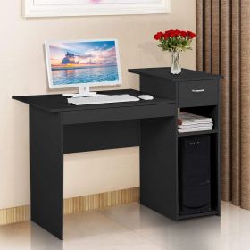 Home Desktop Computer Desk With Drawers Home Small Desk Dormitory Study Desk (Color: Black)