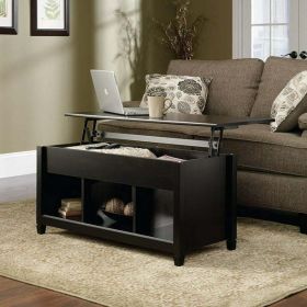 Modern furniture hidden compartment and lift tablet table (Color: Black)